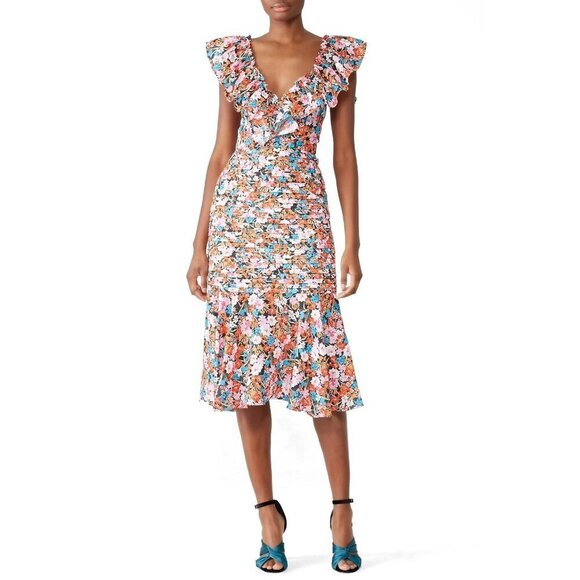 La Maison Talulah Cloud Nine Midi Dress in Multicolor XLarge Womens Floral - Picture 11 of 14